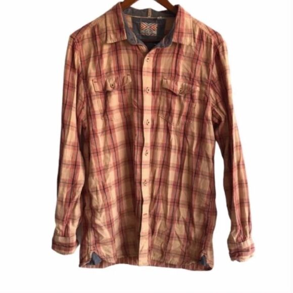 Men's True Grit Plaid Long Sleeve Button Down Shirt - Picture 1 of 8